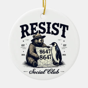Ornamento De Cerâmica Urso Resiste Protege Parque Nacional Anti Trump 86