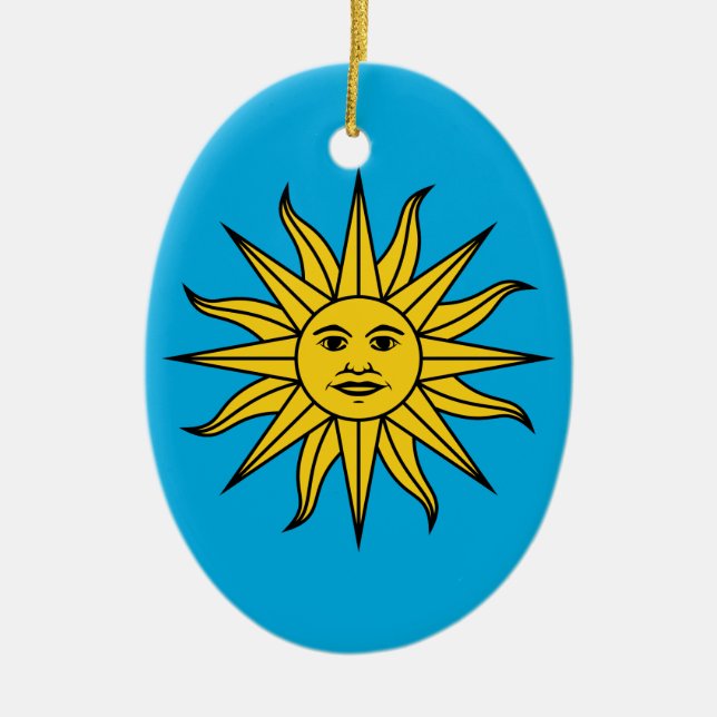 Ornamento De Cerâmica Uruguai Sol de Mayo (Frente)