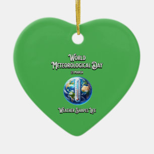Ornamento De Cerâmica Usar Formas De Vida. Dia Mundial da Meteorologia.