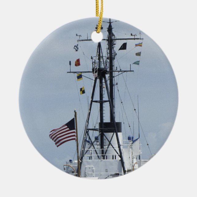 Ornamento De Cerâmica USCGC Ingham (Frente)