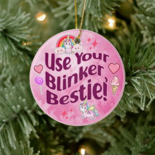 Ornamento De Cerâmica Use Seu Cega, Bestie! Coração de Melhores Amigos d