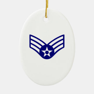 ORNAMENTO DE CERÂMICA USSAF E-4 MAIS VELHO AIRMAN