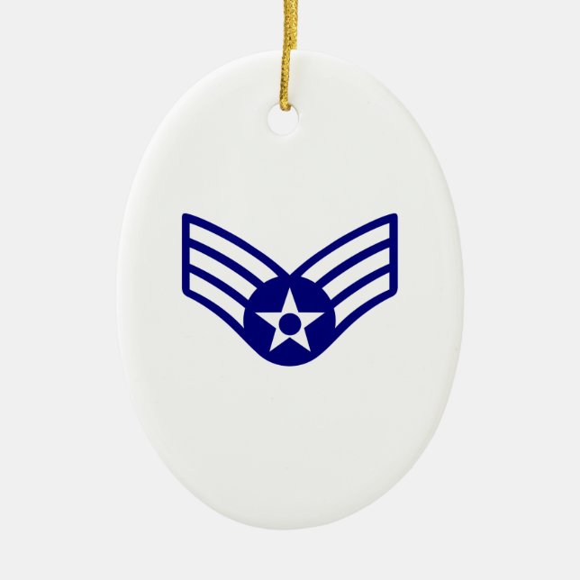 ORNAMENTO DE CERÂMICA USSAF E-4 MAIS VELHO AIRMAN (Frente)