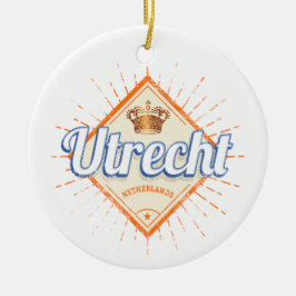 Ornamento De Cerâmica Utrecht Países Baixos Cidade Holandesa Vintage Sou