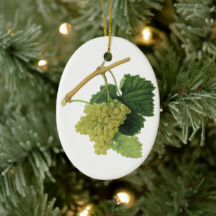 Ornamento De Cerâmica Uvas Brancas para Vinho na Videira, Frutas Aliment