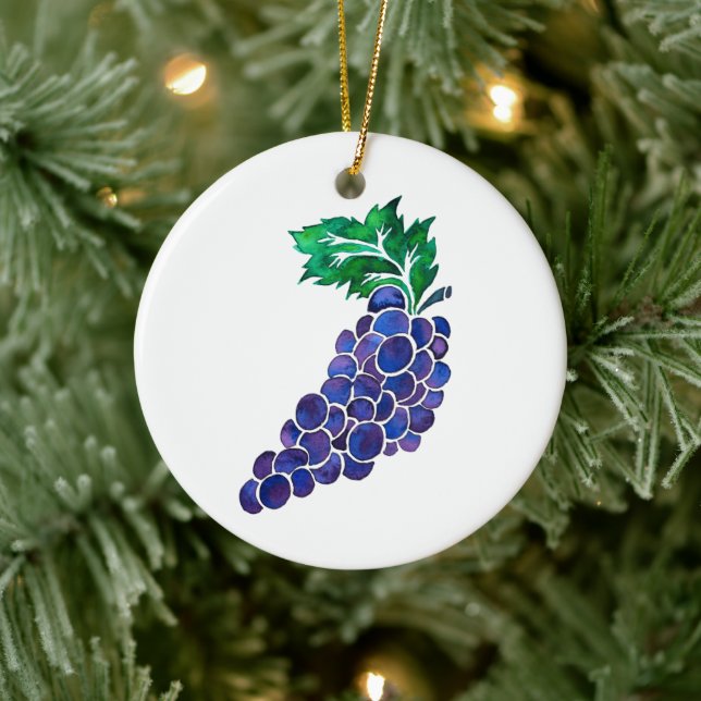 Ornamento De Cerâmica Uvas — Jesse Tree Keepape Ornament (Árvore)
