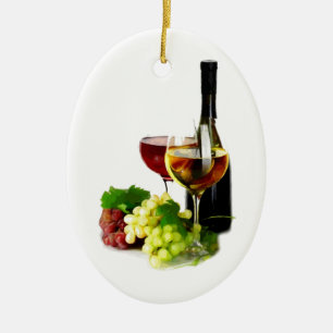 Ornamento De Cerâmica Uvas para vinho