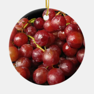 Ornamento De Cerâmica Uvas vermelhas
