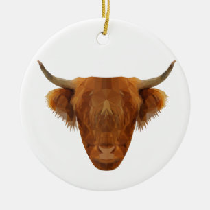 Ornamento De Cerâmica Vaca escocesa do animal de Scotland do gado das