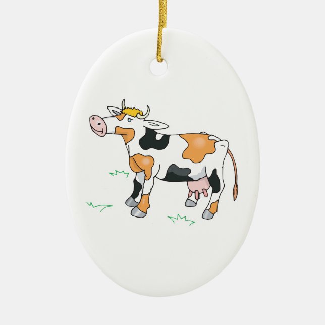 Ornamento De Cerâmica Vaca Fofa (Frente)