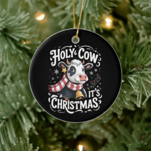 Ornamento De Cerâmica Vaca Sagrada É Natal Amante de Vaca Engraçada Anim