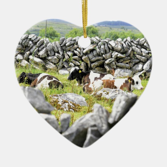 Ornamento De Cerâmica Vacas de Moo (Frente)