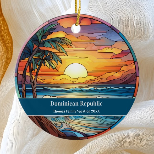 Ornamento De Cerâmica Vacinação de praia na República Dominicana (Criador carregado)