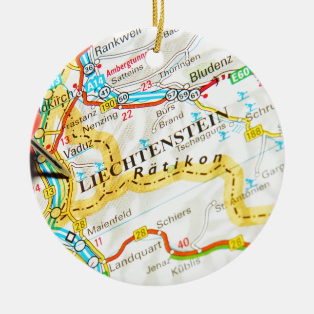 Ornamento De Cerâmica Vaduz, Liechtenstein (Frente)