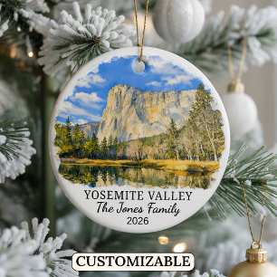 Ornamento De Cerâmica Vale de Yosemite Personalizado, Califórnia Persona