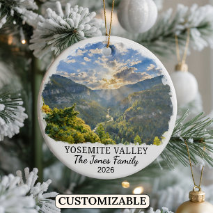 Ornamento De Cerâmica Vale de Yosemite Personalizado, Califórnia Persona