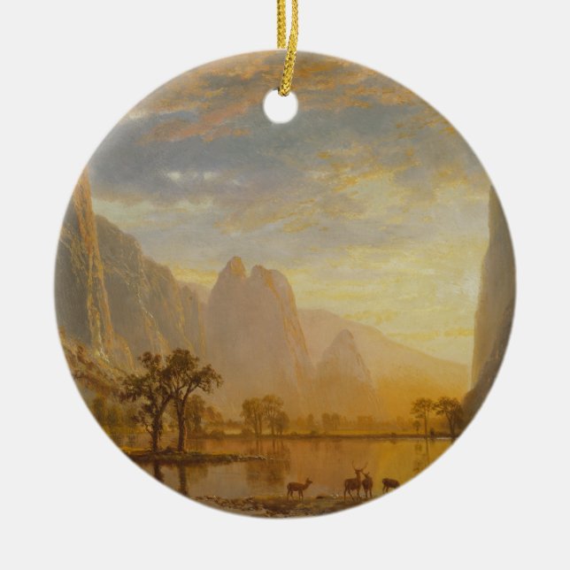 Ornamento De Cerâmica Vale do Yosemite (1864) - Albert Bierstadt (Frente)
