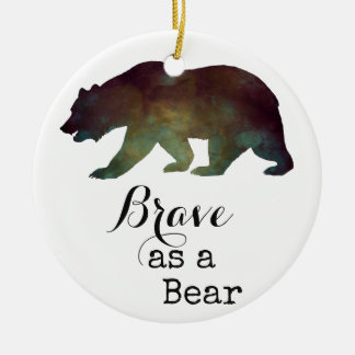 Ornamento De Cerâmica Valente como um Urso Tipografia Aquarela