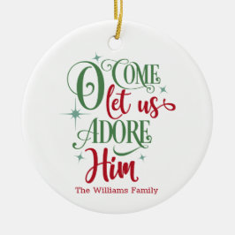 Ornamento De Cerâmica Vamos Adorá-Lo no Natal