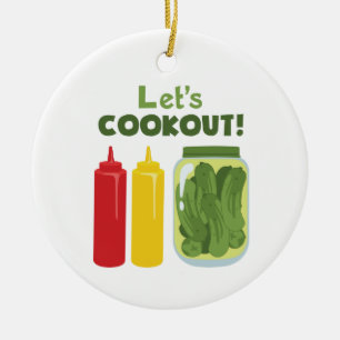 Ornamento De Cerâmica Vamos Cookout!