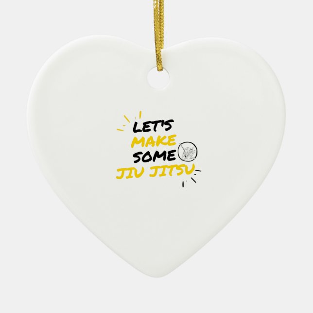 Ornamento De Cerâmica Vamos faz jiu jitsu (Frente)