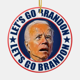 Ornamento De Cerâmica Vamos Go Brandon fjb engraçado anti joe Biden 