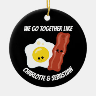 Ornamento De Cerâmica Vamos juntos como ovos e bacon personalizados