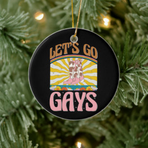 Ornamento De Cerâmica Vamos Lá Gays Orgulho Lgbtq Botas de Cowgirl Lésbi