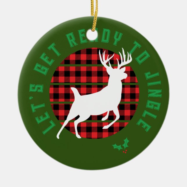 Ornamento De Cerâmica "Vamos nos preparar para o Natal" (Frente)