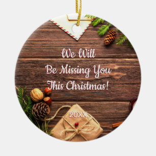 Ornamento De Cerâmica Vamos sentir sua falta neste Natal! MensagensDIY