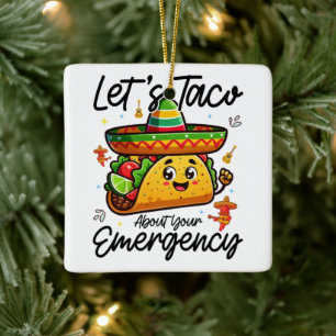 Ornamento De Cerâmica Vamos Taca Sobre a Sua Emergência Cinco De Mayo Le