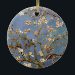 Ornamento De Cerâmica Van Gogh Almond Blossom<br><div class="desc">Vincent Van Gogh Nature Painting Series - Almond Blossom em tons azuis</div>