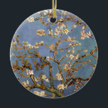 Ornamento De Cerâmica Van Gogh Almond Blossom<br><div class="desc">Vincent Van Gogh Nature Painting Series - Almond Blossom em tons azuis</div>