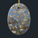 Ornamento De Cerâmica Van Gogh Almond Blossom<br><div class="desc">Vincent Van Gogh Nature Painting Series - Almond Blossom em tons azuis</div>