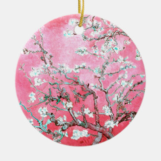 Ornamento De Cerâmica Van Gogh Almond Blossomo Azul Rosa