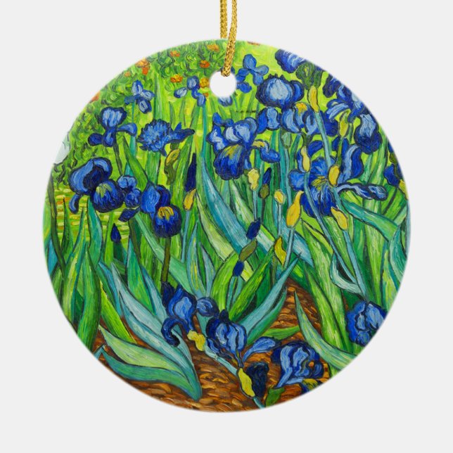 Ornamento De Cerâmica Van Gogh Irises (Frente)