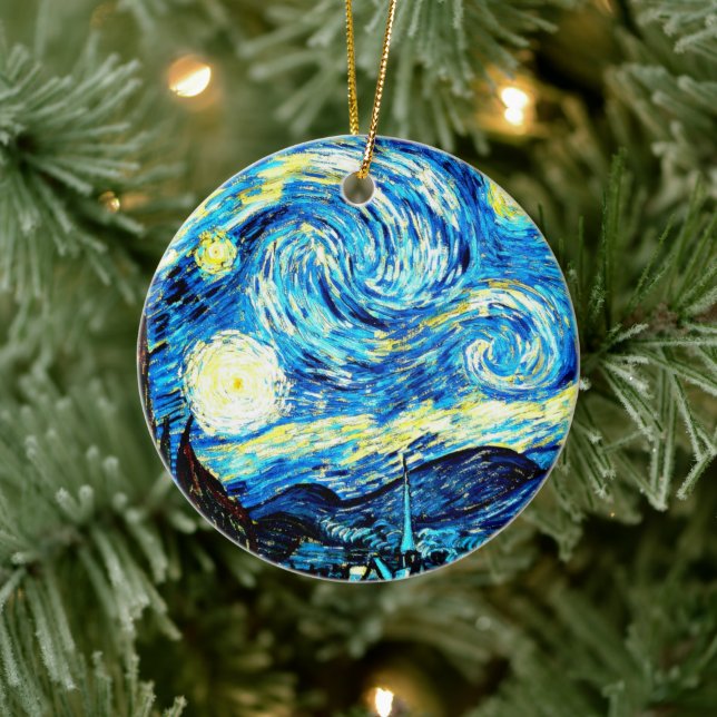 Ornamento De Cerâmica Van Gogh, Starry Night, (Árvore)