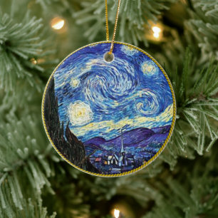Ornamento De Cerâmica Van Gogh, Starry Night,