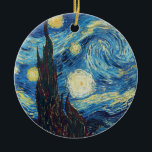 Ornamento De Cerâmica Van Gogh Starry Night Classism Arte<br><div class="desc">Pintura de Noite Estrelada - Esta é a obra-prima Vincent Van Gogh,  The Starry Night 1889.</div>