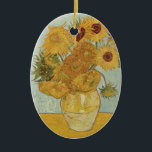 Ornamento De Cerâmica Van Gogh Sunflower<br><div class="desc">Vincent Van Gogh - Vase com 12 Girassóis.</div>