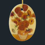 Ornamento De Cerâmica Van Gogh Sunflower (F454) Vintage Fine Art<br><div class="desc">Posters,  impressões e outros artigos de arte de Vincent van Gogh. Girassóis.</div>