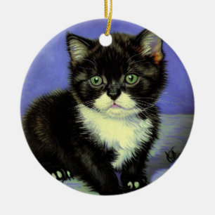 Ornamento De Cerâmica Van Gogh Tuxedo Kitten