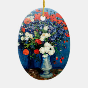 Ornamento De Cerâmica Van Gogh - Vaso com Papoulas,