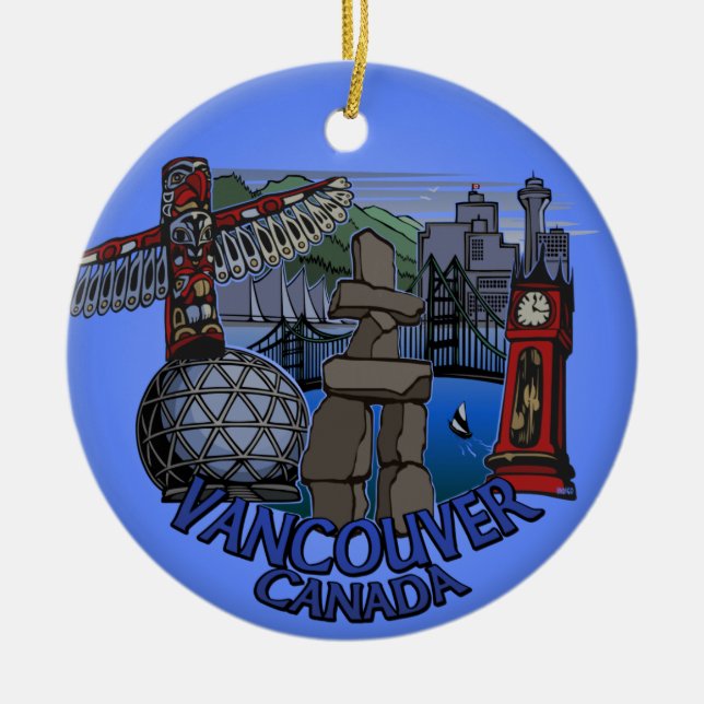 Ornamento De Cerâmica Vancouver Canada Ornament Personalised Souvenirs (Frente)