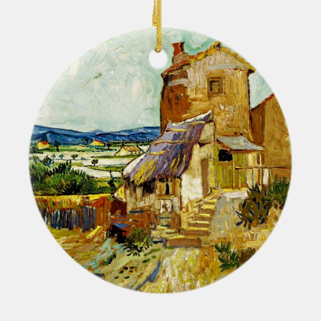 Ornamento De Cerâmica VanGogh - The Old Mill (Traseira)