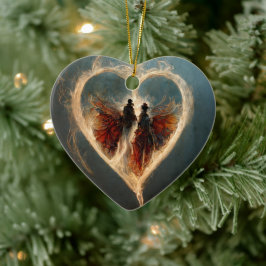 Ornamento De Cerâmica Vapor Punk Amor Coração_Arte Digital