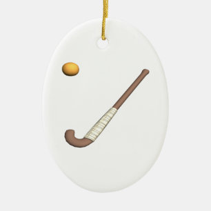 Ornamento De Cerâmica Vara & bola de hóquei em campo