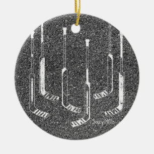 Ornamento De Cerâmica Varas do Goalie do hóquei