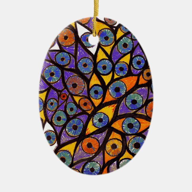 Ornamento De Cerâmica Vários Olhos (Frente)