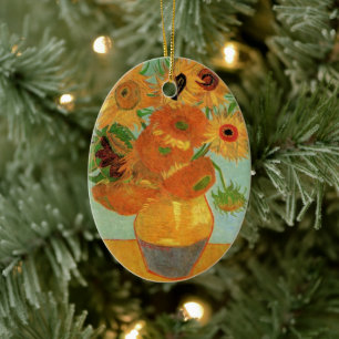 Ornamento De Cerâmica Vase com doze girassóis por Vincent van Gogh